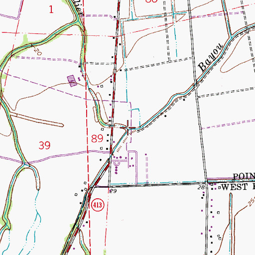 Topographic Map of Bayou Fusilier, LA
