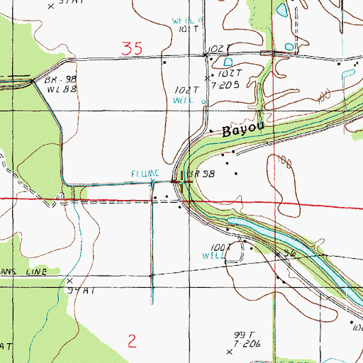 Topographic Map of Bayou Galion, LA