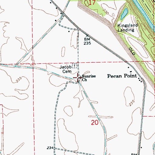 Topographic Map of Sunrise Church, AR