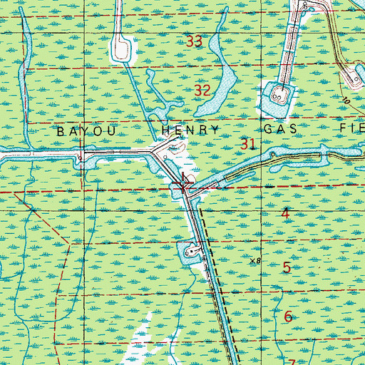 Topographic Map of Bayou Henry Gas Field, LA