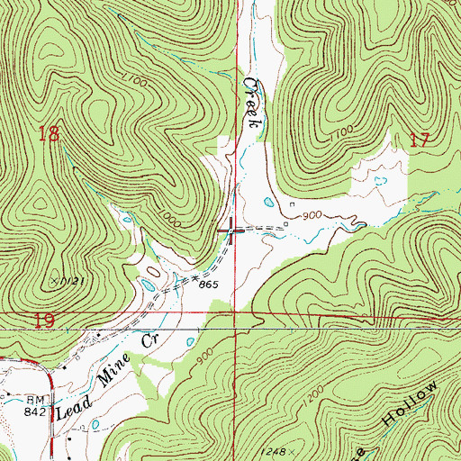 Topographic Map of Sunrise Hollow, AR