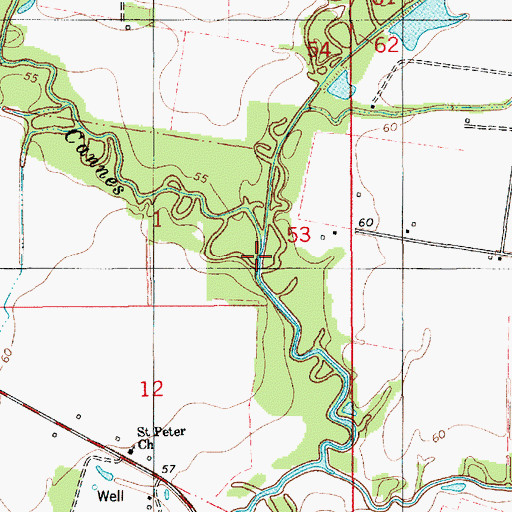 Topographic Map of Bayou Joe Marcel, LA