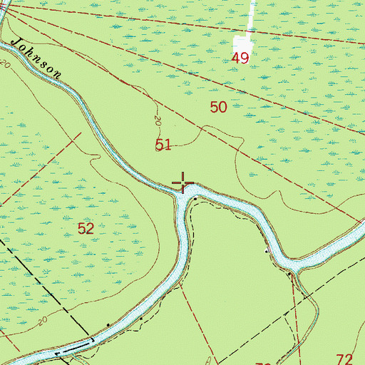 Topographic Map of Bayou Johnson, LA