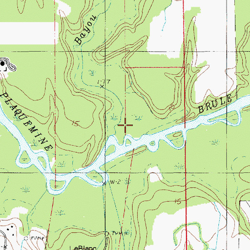 Topographic Map of Bayou Jonas, LA