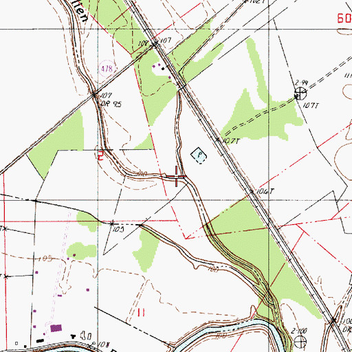 Topographic Map of Bayou Julien, LA