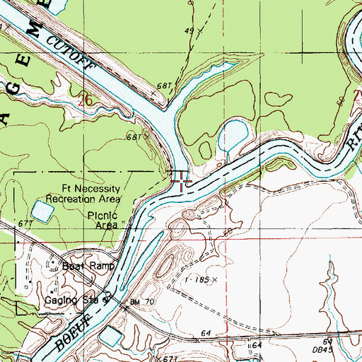 Topographic Map of Bayou Lafourche, LA
