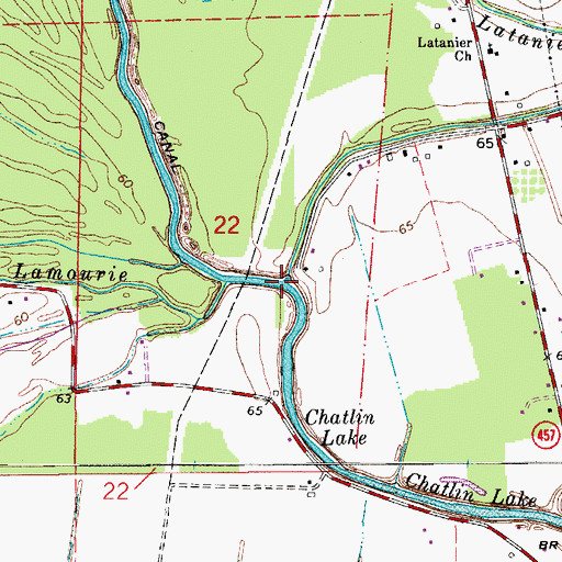 Topographic Map of Bayou Latanier, LA