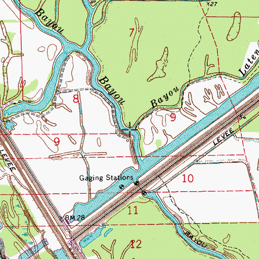 Topographic Map of Bayou Latenache, LA