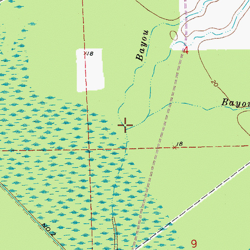 Topographic Map of Bayou Leskine, LA