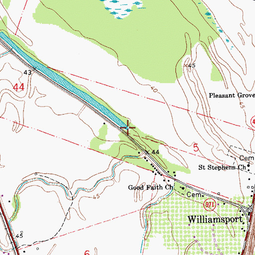 Topographic Map of Bayou Lettsworth, LA