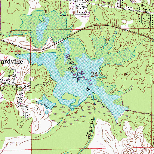 Topographic Map of Bayou Maria Basin, LA