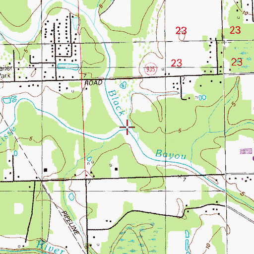 Topographic Map of Bayou Narcisse, LA