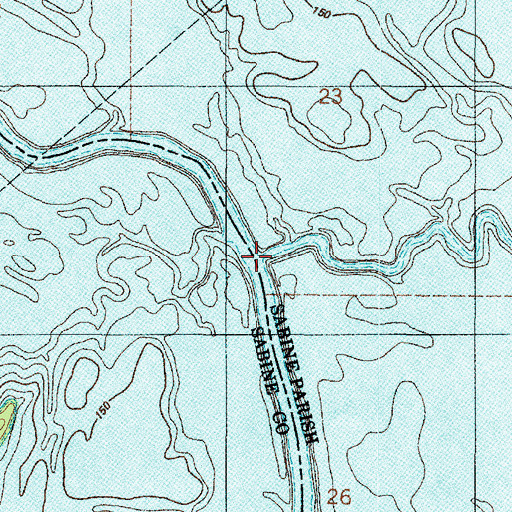 Topographic Map of Bayou Negreet, LA