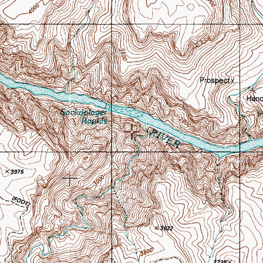 Topographic Map of Hance Creek, AZ