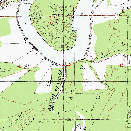 Topographic Map of Bayou Patassa, LA