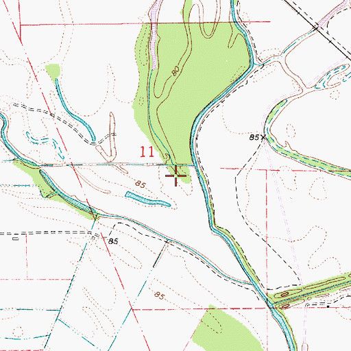 Topographic Map of Bayou Patassa, LA
