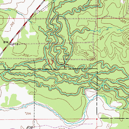 Topographic Map of Bayou Pine Coupee, LA