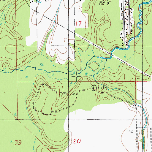 Topographic Map of Bayou Pointe Aux Loups, LA