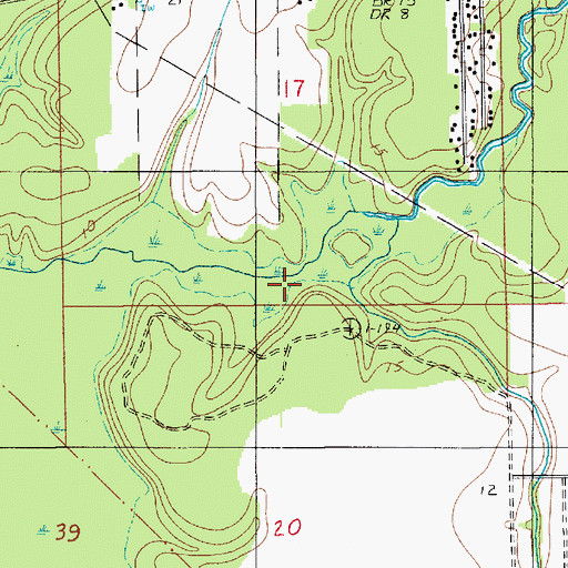 Topographic Map of Bayou Pointe Aux Loups, LA