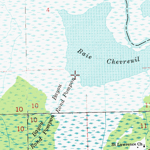 Topographic Map of Bayou Rond Pompon, LA