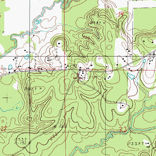 Topographic Map of Bayou Scie Methodist Church, LA