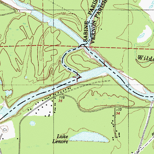 Topographic Map of Bayou Toro, LA