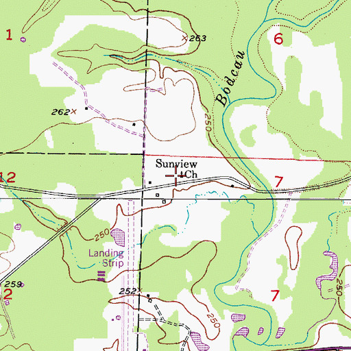 Topographic Map of Sunview Church, AR