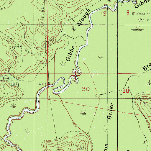 Topographic Map of Beasley Crossing, LA