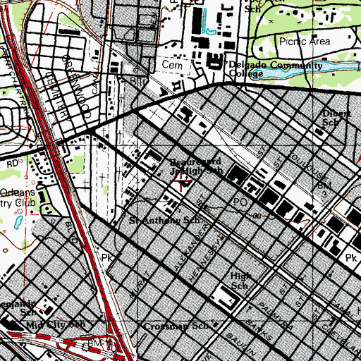 Topographic Map of Pierre A Capdau Charter School, LA
