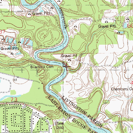 Topographic Map of Beaver Creek, LA