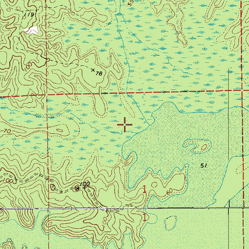 Topographic Map of Beaver Creek Swamp, LA