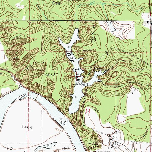 Topographic Map of Bee Lake, LA