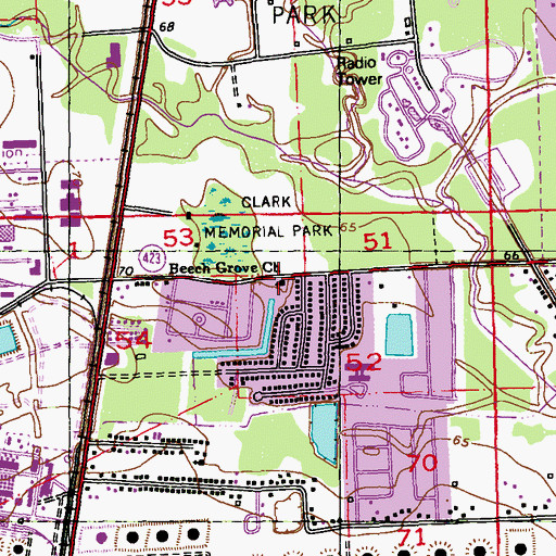 Topographic Map of Beech Grove Baptist Church, LA