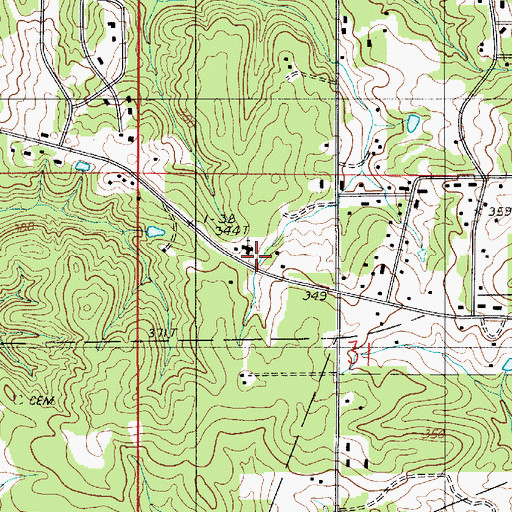 Topographic Map of Beech Springs Baptist Church, LA