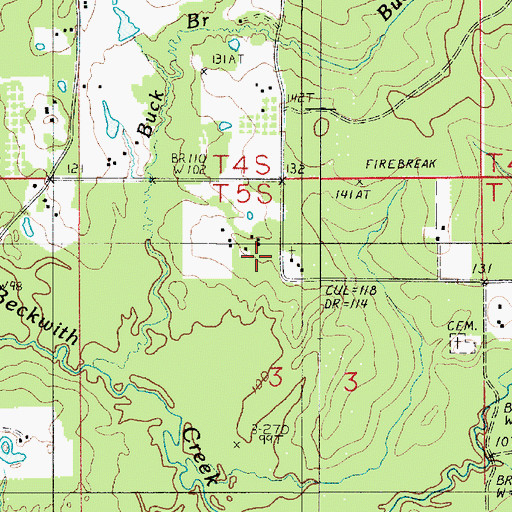 Topographic Map of Beehive Congregational Methodist Church, LA