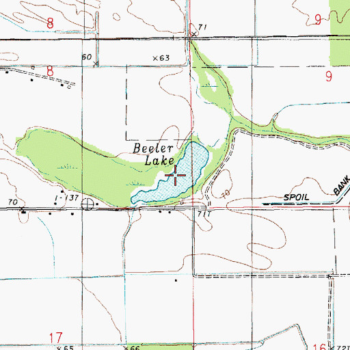 Topographic Map of Beeler Lake, LA