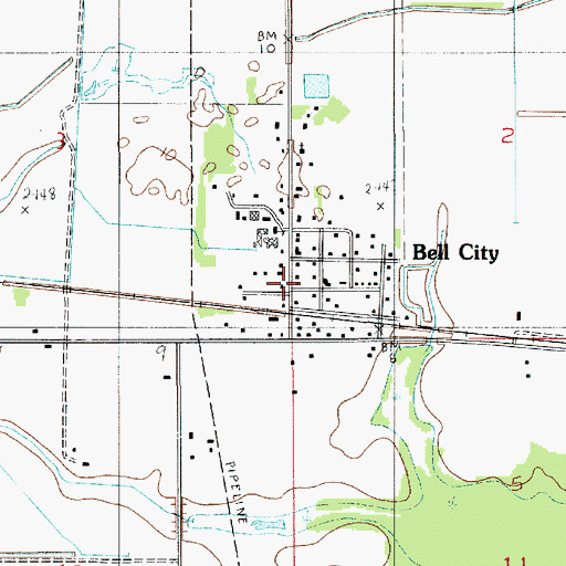 Topographic Map of Bell City, LA