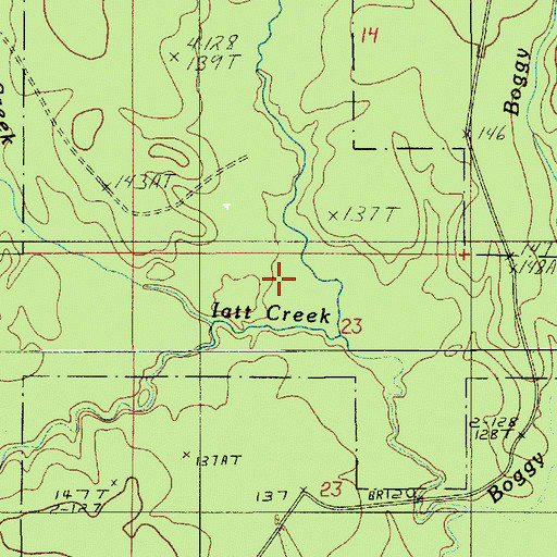 Topographic Map of Bell Creek, LA