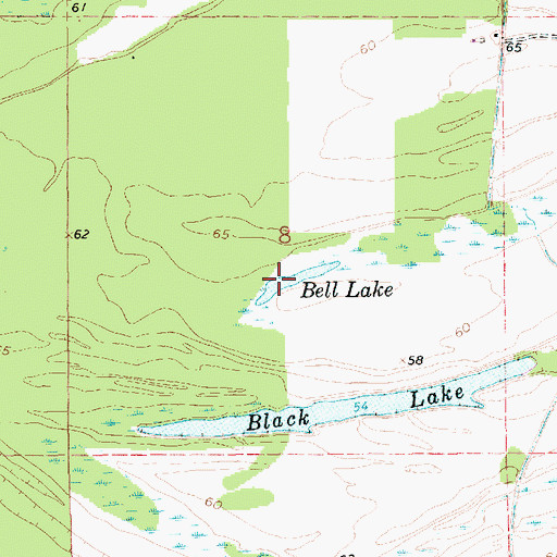 Topographic Map of Bell Lake, LA