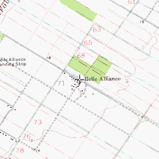 Topographic Map of Belle Alliance, LA