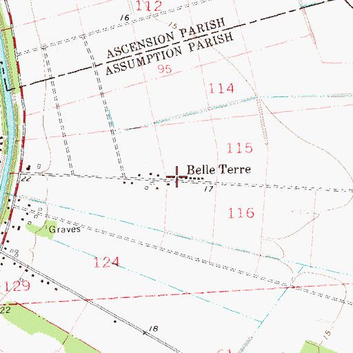 Topographic Map of Belle Terre, LA
