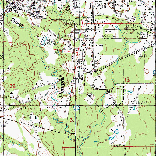 Topographic Map of Bellevue Baptist Church, LA