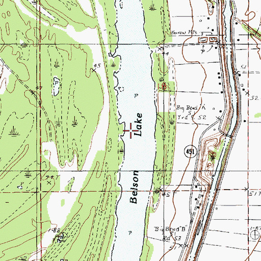 Topographic Map of Belson Lake, LA