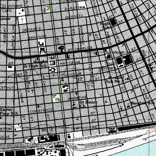 Topographic Map of Audubon Charter School Upper Campus, LA
