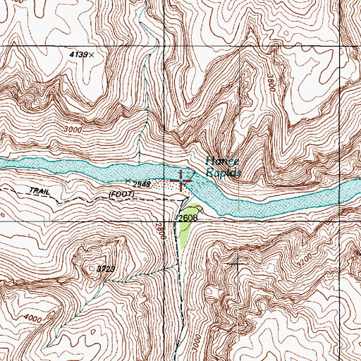 Topographic Map of Hance Rapids, AZ