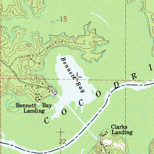 Topographic Map of Bennett Bay, LA