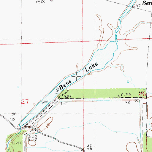 Topographic Map of Bens Lake, LA