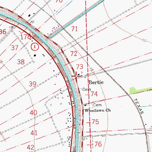 Topographic Map of Bertie, LA