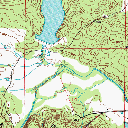 Topographic Map of Sutton Creek, AR
