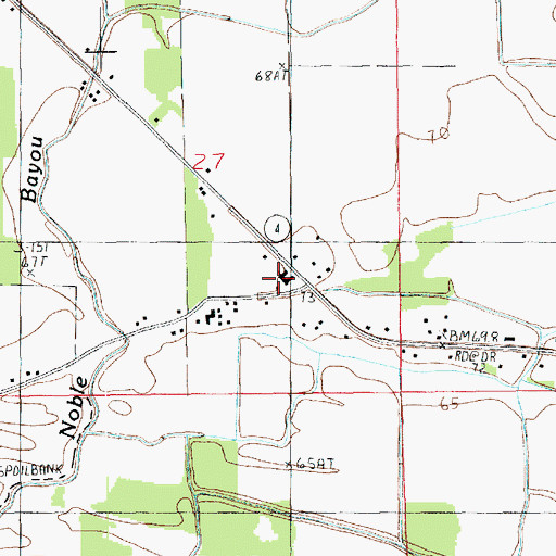 Topographic Map of Bethany Baptist Church, LA
